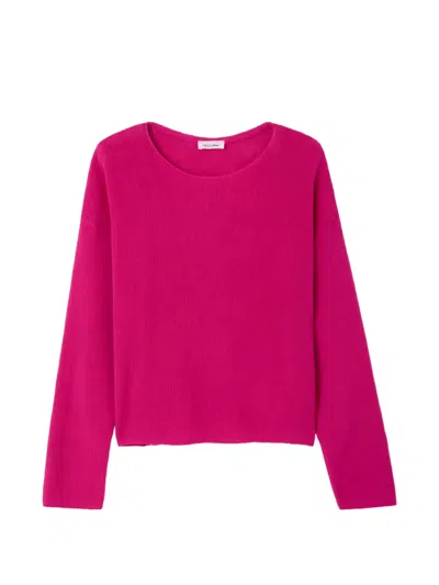 American Vintage Liucity Fine-knit Drop-shoulder Sweater In Pink
