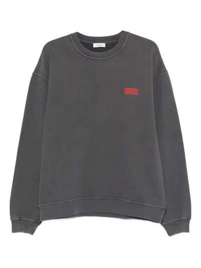 American Vintage Logo-detail Sweatshirt In Gray