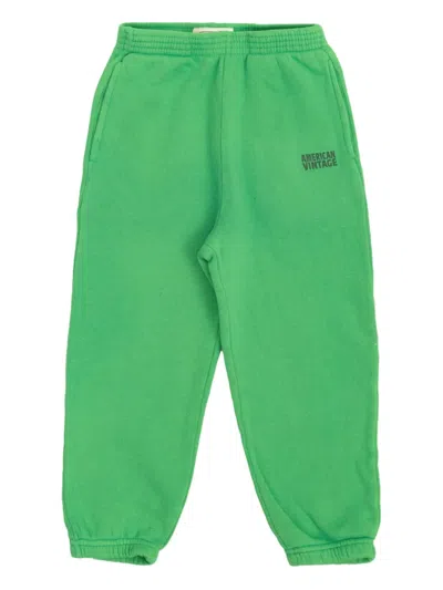American Vintage Kids' Logo-detail Tracksuit Bottoms In Blue