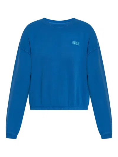 American Vintage Logo-embroidered Sweatshirt In Blue