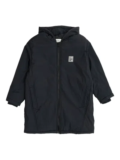 American Vintage Kids' Logo Hooded Coat In Black