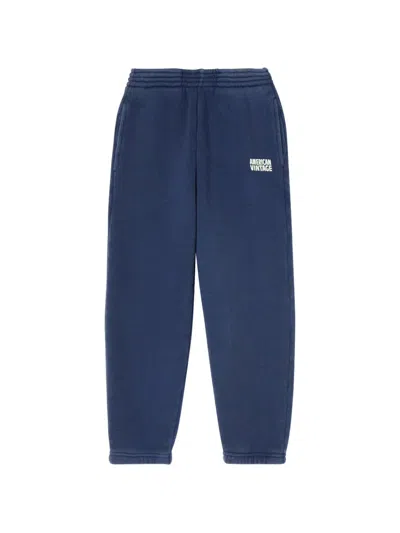 American Vintage Kids' Logo Izubird Casual Trousers In Blue