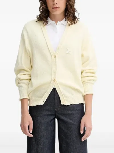 American Vintage Logo-patch Cardigan In Yellow