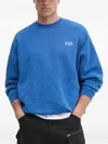 American Vintage Logo-print Crew-neck Sweatshirt In Blue