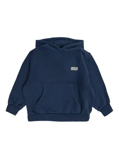 American Vintage Kids' Logo-print Hoodie In Blue