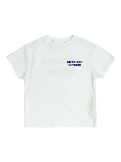 American Vintage Kids' Logo-print T-shirt In White