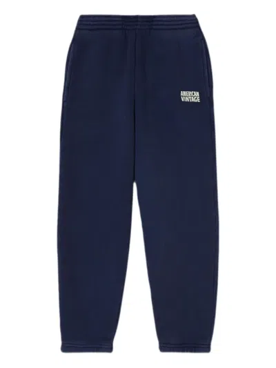 American Vintage Kids' Logo-print Track Pants In Blue