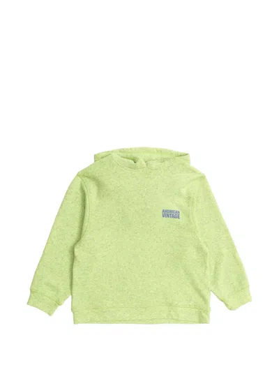 American Vintage Kids' Logo-lettering Hoodie In Green