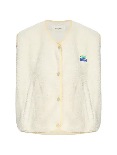 American Vintage Logo-patch Faux-fur Gilet In White