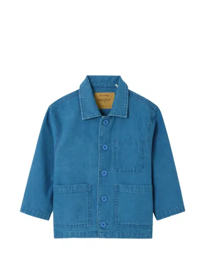American Vintage Kids' Logo-print Denim Jacket In Blue