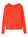 American Vintage Long-sleeve Boat-neck T-shirt In Orange