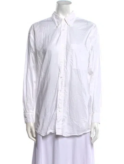 Pre-owned American Vintage Long Sleeve Button-up Top In White