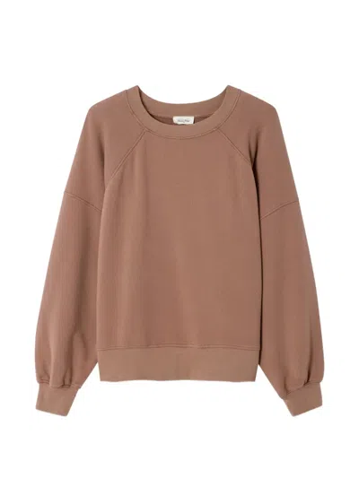 American Vintage Long-sleeve Crew-neck Sweatshirt In Brown