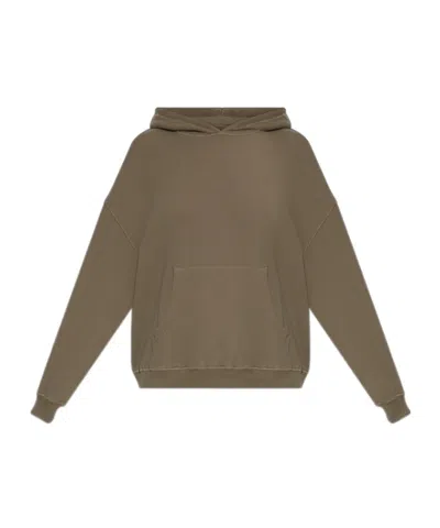 American Vintage Long-sleeved Hooded Sweatshirt In Brown