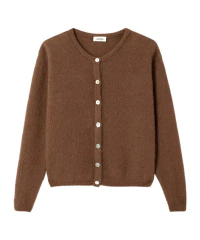 American Vintage Long-sleeved Knitted Cardigan In Brown