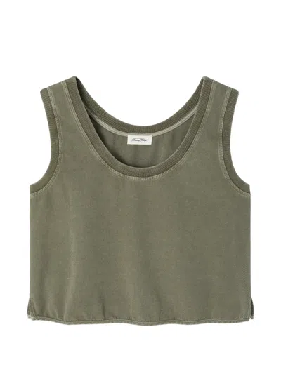 American Vintage Lycaz Ribbed-trim Tank Top In Green