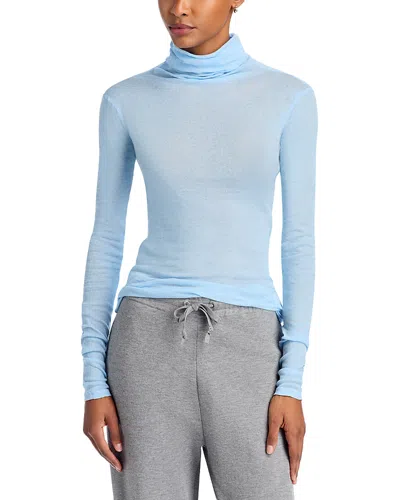 American Vintage Massachusetts Cotton Long Sleeve Turtleneck In Blue