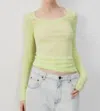 American Vintage Massachusetts Long Sleeve Top In Lime