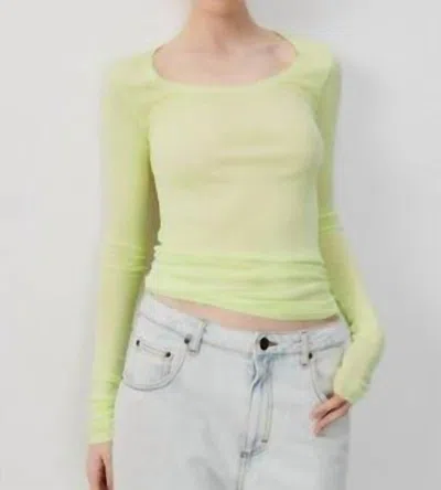American Vintage Massachusetts Long Sleeve Top In Lime