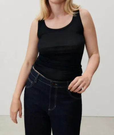 American Vintage Massachusetts Tank Top In Navy In Black
