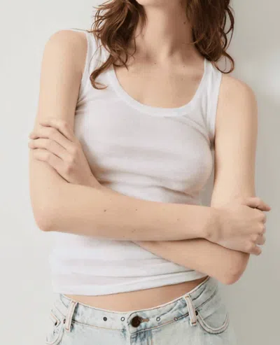 American Vintage Massachusetts Tank Top In White In Black