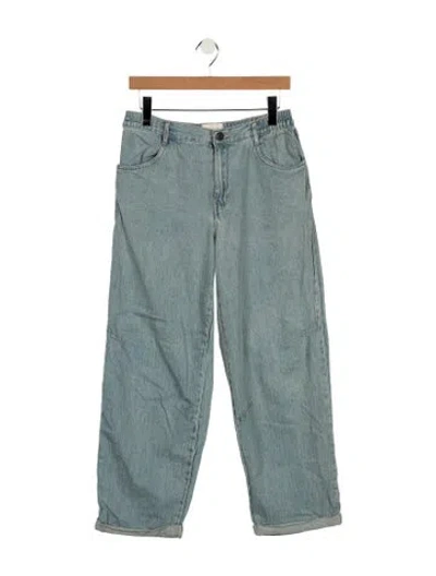 Pre-owned American Vintage Mid-rise Wide Leg Jeans In Blue