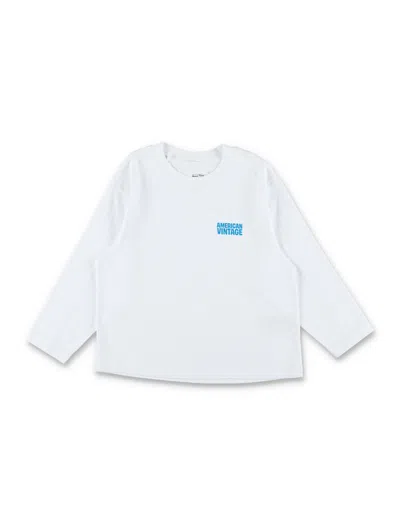 American Vintage Mini Kids Long Sleeve T-shirt In White