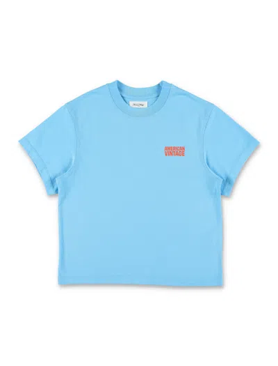 American Vintage Mini Vintage Sports Tee For Boys In Bleu Ciel