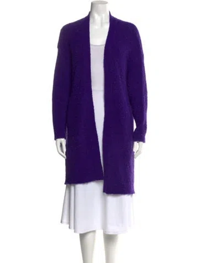 Pre-owned American Vintage Mohair Open Front Sweater In Purple