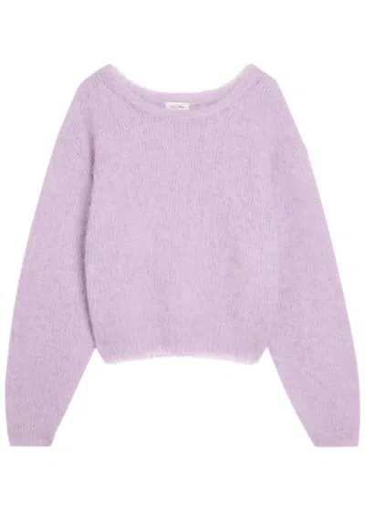 American Vintage Niby Brushed Alpaca-blend Jumper In Pink