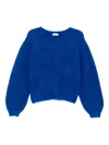 American Vintage Niby Brushed Alpaca-blend Cardigan In Blue