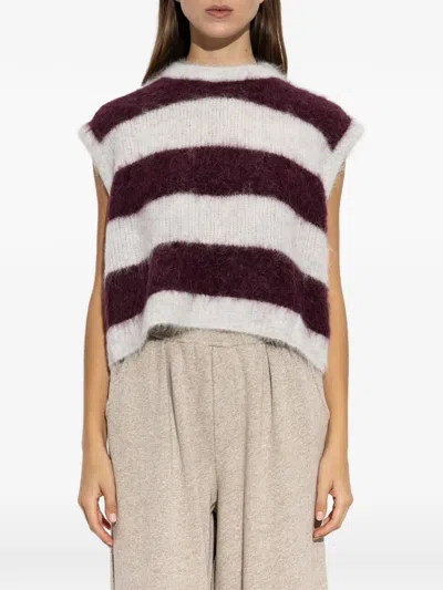 American Vintage Niby Striped Knit Vest In Multi