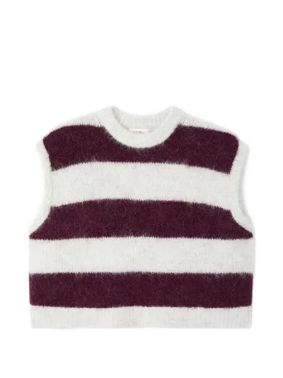 American Vintage Niby Striped Sleeveless Sweater In 퍼플