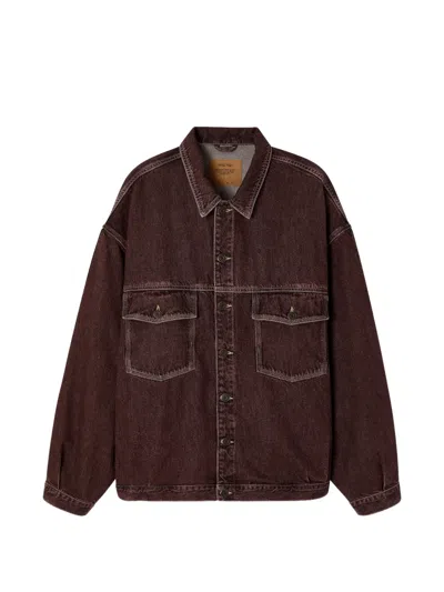 American Vintage Oshow Denim Jacket In Brown