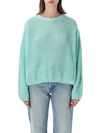American Vintage Oversized Crewneck Sweater In Turquoise