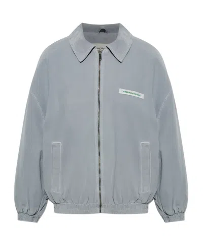 American Vintage Lycaz Oversized Logo-patch Jacket In Blue