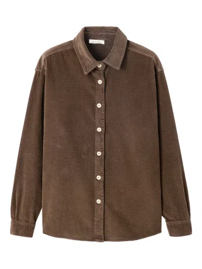 American Vintage Padow Button Corduroy Shirt In Brown