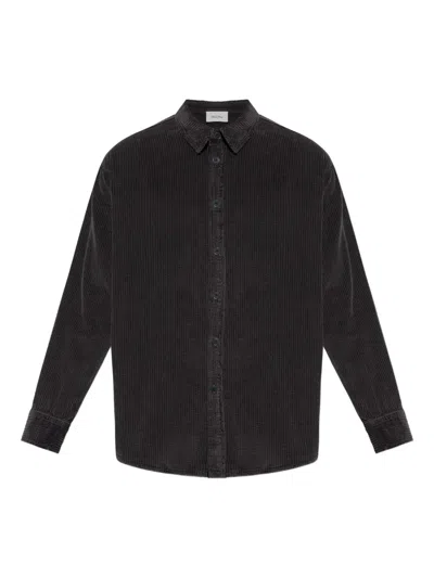 American Vintage Padow Corduroy Button-down Shirt In Gray