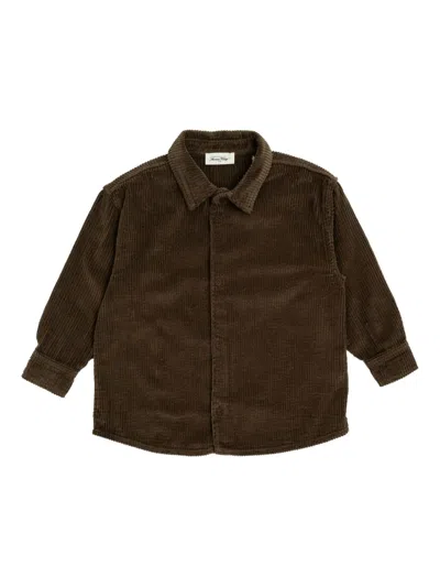 American Vintage Kids' Padow Corduroy Button Shirt In Brown