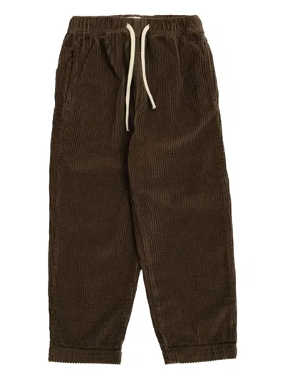 American Vintage Kids' Padow Corduroy Drawstring Trousers In Brown