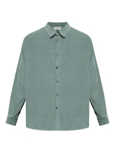 American Vintage Padow Corduroy Long-sleeve Shirt In Green