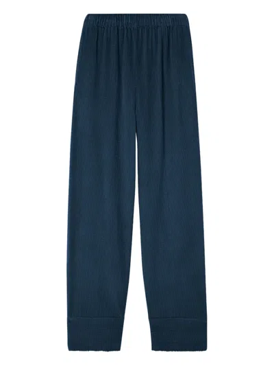 American Vintage Padow Corduroy Straight Trousers In Blue