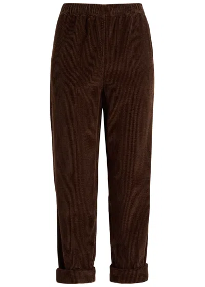 American Vintage Padow Cropped Corduroy Trousers In Brown