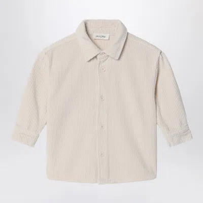 American Vintage Padow Écru Ribbed Shirt In Beige