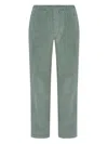 American Vintage Padow Elastic-waist Corduroy Trousers In Green