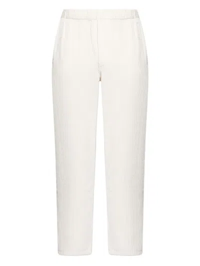 American Vintage Padow Elasticated-waist Corduroy Trousers In White