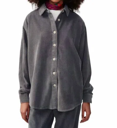 American Vintage Padow Long Sleeve Button Down Shirt In Zinc In Multi