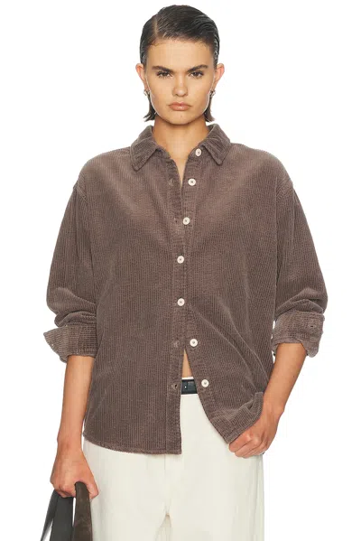 American Vintage Padow Long Sleeve Shirt In Brown