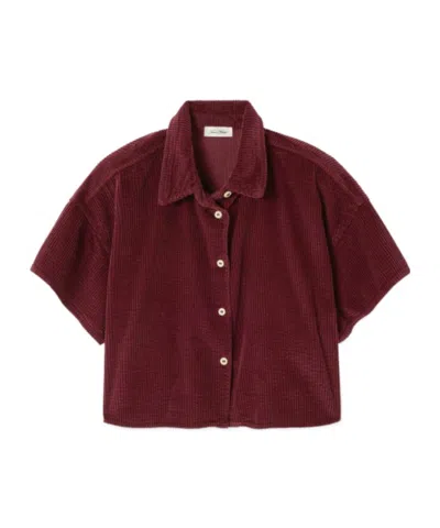 American Vintage Padow Short Sleeve Shirt In Burgundy