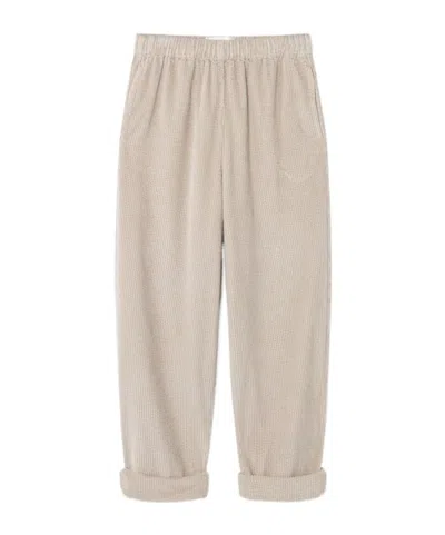 American Vintage Elastic Waist Sports Pants In Neutral